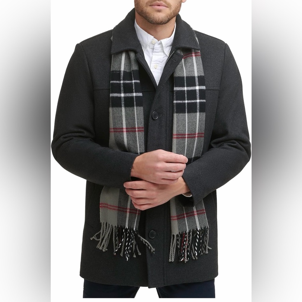 Dockers mens Weston Wool Blend Scarf Coatouterwear
